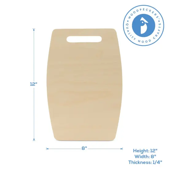 Wooden Cutting Board Shapes, Multiple Sizes Available, with Wide Middle, for Kitchen & Decor | Woodpeckers {3}