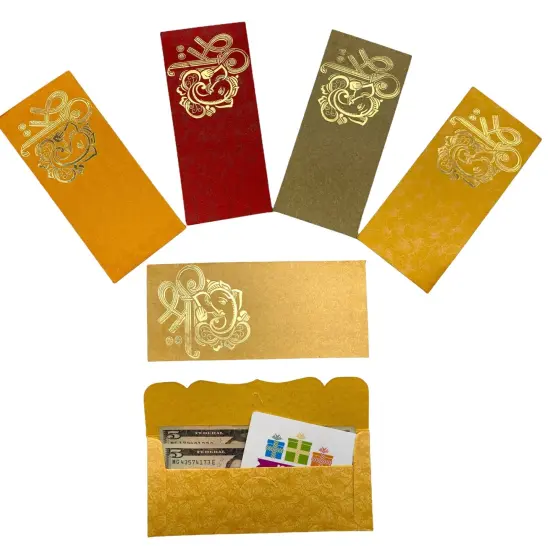 Assorted Ganesha Paper Shagun Money Envelopes, Lucky Cash Gift Envelope, Gifts Card Holder,currency, Tip Evenvolopes, Eid Diwali Christmas Wedding {3}