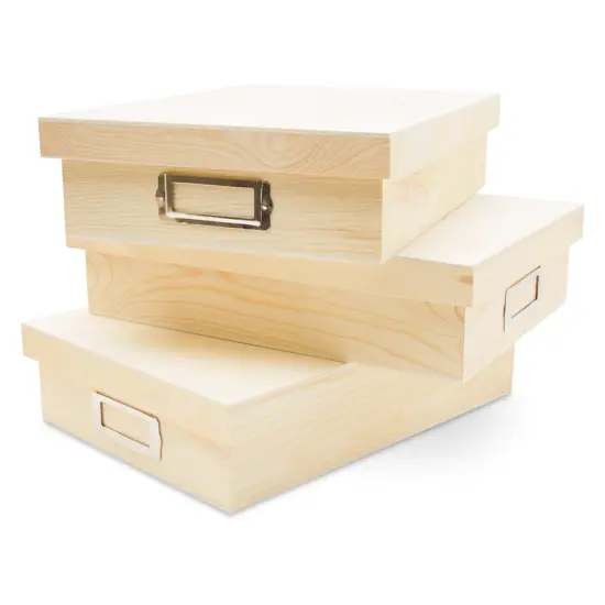 Wooden Box with Lid 12-3/8", Unfinished for Storage & Crafts | Woodpeckers {3}