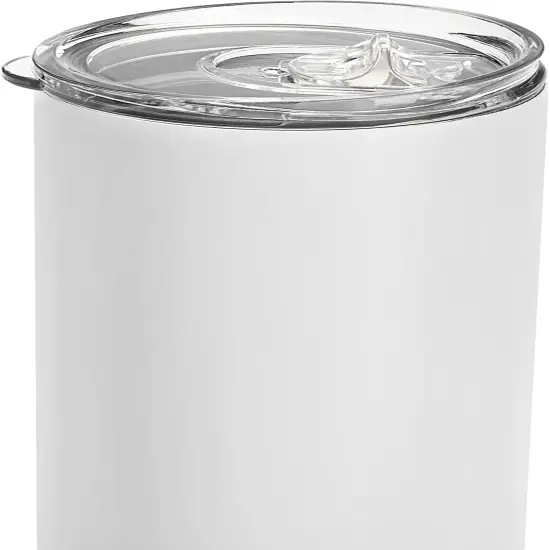 makerflo 20 oz Skinny Powder Coated Tumbler, Stainless Steel Insulated Travel Tumbler Mug with Splash Proof Lid & Straw, for Tea, Wine, Water, Hot Cold Drink, For Personalized DIY Gifts White {2}