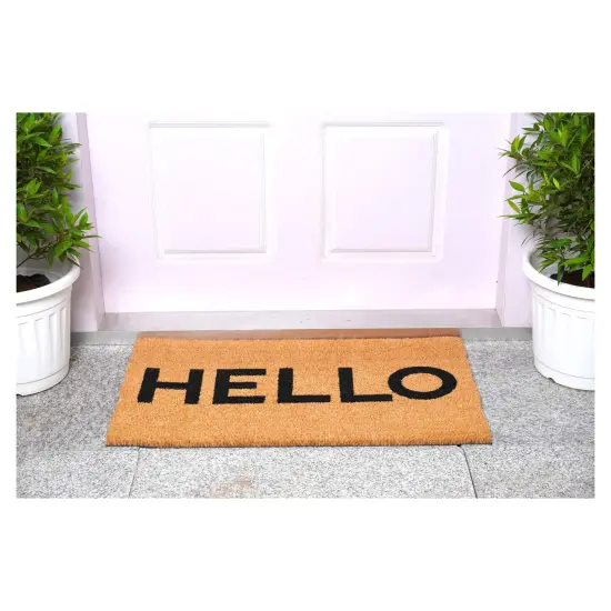 Contemporary Black Hello Doormat {4}