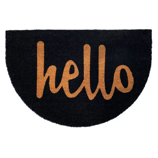 106112436 Arch Hello Black Doormat {1}