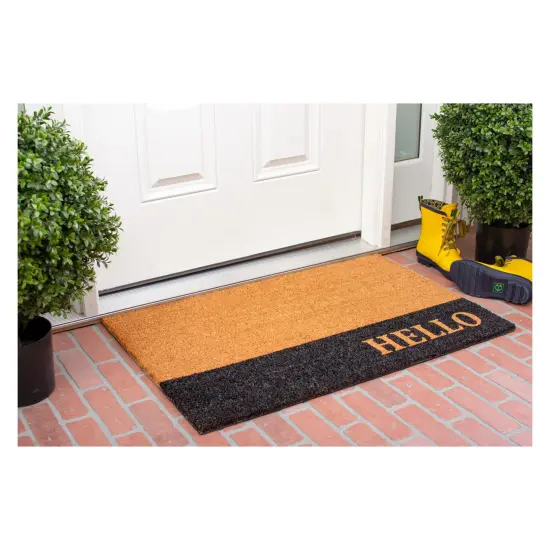 104861729 Hello Black Stripe Doormat {4}