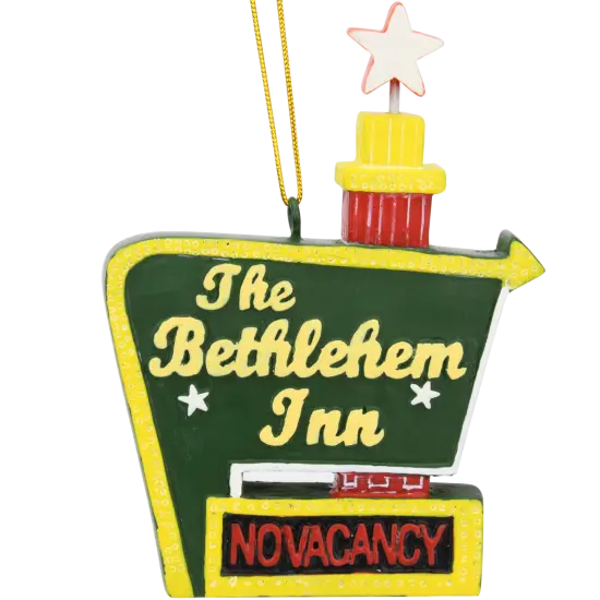 No Vacancy at The Bethlehem Inn Sign / No Room in The Inn Funny Ornaments {1}
