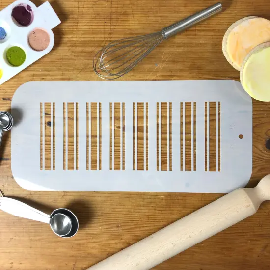 Large Stripe Cake Stencil | C162 by Designer Stencils | Cake Decorating Tools | Baking Stencils for Royal Icing, Airbrush, Dusting Powder | Reusable Plastic Food Grade Stencil for Cakes | Easy to Use & Clean Cake Stencil {2}