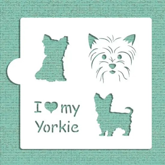 I Love My Yorkie Cookie & Craft Stencil | CM014 by Designer Stencils | Cookie Decorating Tools | Baking Stencils for Royal Icing, Airbrush, Dusting Powder | Craft Stencils for Canvas, Paper, Wood | Reusable Food Grade Stencil {5}