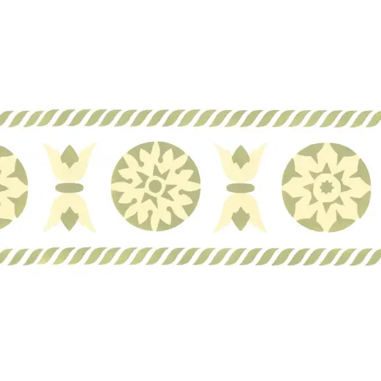 Rosette Wallpaper Wall Stencil | 2457 by Designer Stencils | Pattern Stencils | Reusable Stencils for Painting | Safe & Reusable Template for Wall Decor | Try This Stencil Instead of a Wallpaper | Easy to Use & Clean Art Stencil Pattern {1}