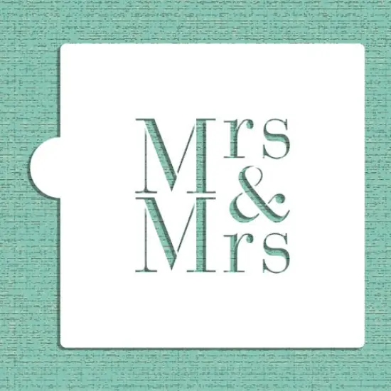 Mrs & Mrs Cookie & Craft Stencil | CM039 by Designer Stencils | Cookie Decorating Tools | Baking Stencils for Royal Icing, Airbrush, Dusting Powder | Craft Stencils for Canvas, Paper, Wood | Reusable Food Grade Stencil {4}