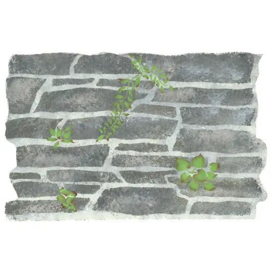 Stone Wall Wall Stencil | 1522 by Designer Stencils | Pattern Stencils | Reusable Stencils for Painting | Safe & Reusable Template for Wall Decor | Try This Stencil Instead of a Wallpaper | Easy to Use & Clean Art Stencil Pattern {1}