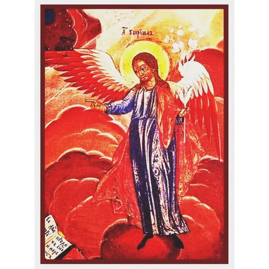 An Angel Inspired by Russian Religious Icon Counted Cross Stitch Chart Pattern {2}