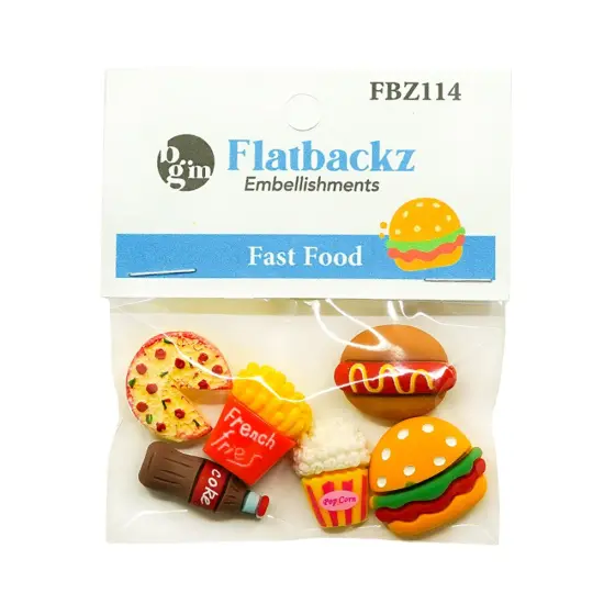 Buttons Galore Flatback Embellishments for Crafts - Fast Food - 18 Pieces {3}