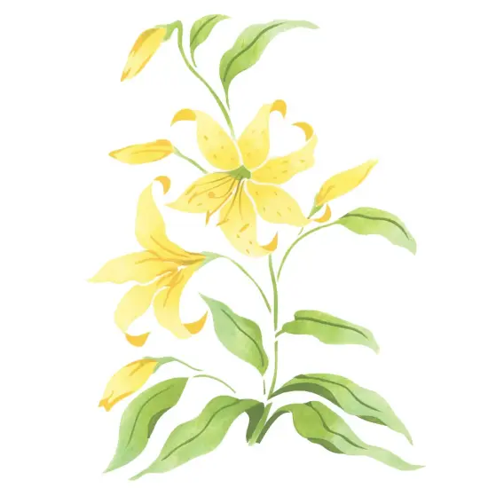 Rubrum Lily Wall Stencil | 1946 by Designer Stencils | Floral Stencils | Reusable Art Craft Stencils for Painting on Walls, Canvas, Wood | Reusable Plastic Paint Stencil for Home Makeover | Easy to Use & Clean Art Stencil {1}