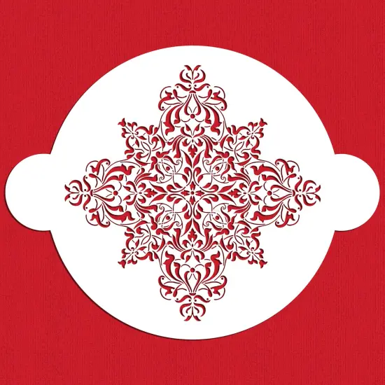 Large French Medallion Cake Stencil | C104 by Designer Stencils | Cake Decorating Tools | Baking Stencils for Royal Icing, Airbrush, Dusting Powder | Reusable Plastic Food Grade Stencil for Cakes | Easy to Use & Clean Cake Stencil {1}