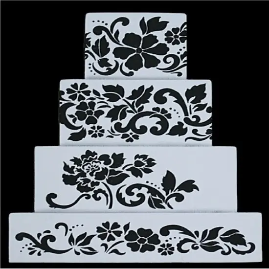 Floral Explosion Cake Stencil Tier #2 | C435 by Designer Stencils | Cake Decorating Tools | {3}