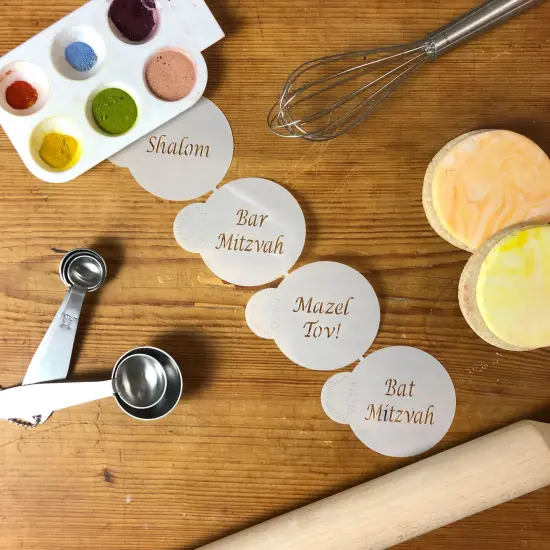 Jewish Greetings Cookie Stencil | C214 by Designer Stencils | Cookie Decorating Tools | Baking Stencils for Royal Icing, Airbrush, Dusting Powder | Reusable Plastic Food Grade Stencil for Cookies | Easy to Use & Clean Cookie Stencil {2}