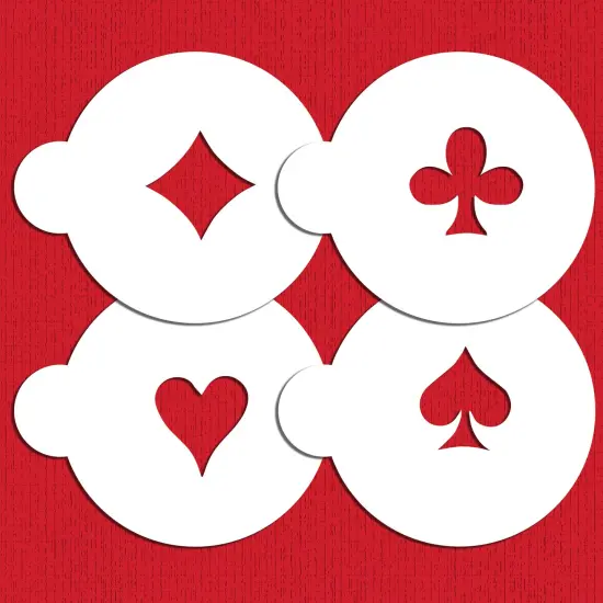 Card Suit Cookie Stencil | C235 by Designer Stencils | Cookie Decorating Tools | Baking Stencils for Royal Icing, Airbrush, Dusting Powder | Reusable Plastic Food Grade Stencil for Cookies | Easy to Use & Clean Cookie Stencil {1}