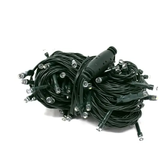 Perfect Holiday 100 LED Green Wire String Light With Waterproof Connector White {3}