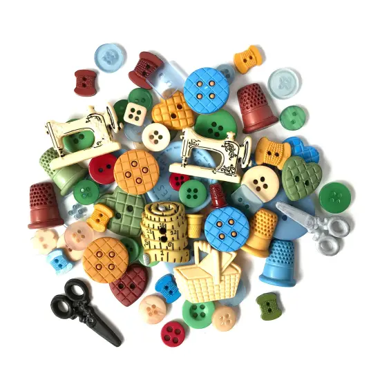 Buttons Galore and More 50+ Novelty Buttons for Sewing and Crafts - Sewing Theme Buttons {1}
