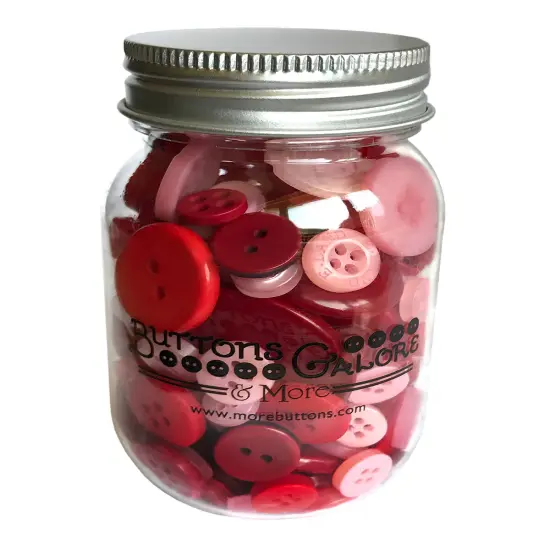 Buttons Galore Mason Jar Colorful Craft & Sewing Buttons Valentine {1}