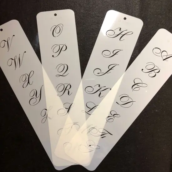 1.25-Inch Small Script Cake Stencil | C109 by Designer Stencils | Cake Decorating Tools | Baking Stencils for Royal Icing, Airbrush, Dusting Powder | Reusable Plastic Food Grade Stencil for Cakes | Easy to Use & Clean Cake Stencil {5}