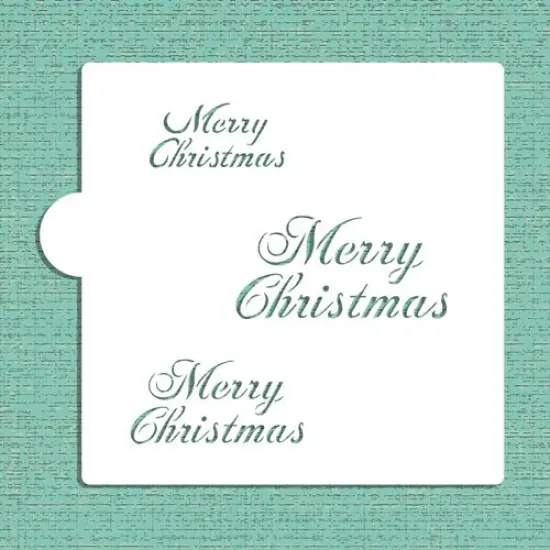 Merry Christmas Cookie & Craft Stencil | CM040 by Designer Stencils | Cookie Decorating Tools | Baking Stencils for Royal Icing, Airbrush, Dusting Powder | Craft Stencils for Canvas, Paper, Wood | Reusable Food Grade Stencil {5}