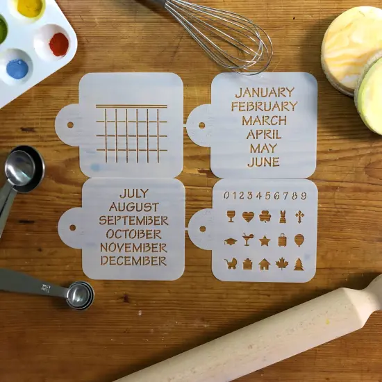 Save the Date Calendar Cookie Stencil Set | C1023 by Designer Stencils | Cookie Decorating Tools | Baking Stencils for Royal Icing, Airbrush, Dusting Powder | Reusable Plastic Food Grade Stencil for Cookies | Easy to Use & Clean Cookie Stencil {3}