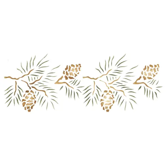 Pinecone Wall Stencil | 1092 by Designer Stencils | Animal & Nature Stencils | Reusable Art Craft Stencils for Painting on Walls, Canvas, Wood | Reusable Plastic Paint Stencil for Home Makeover | Easy to Use & Clean Art Stencil {1}