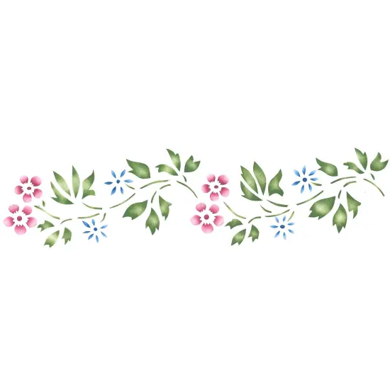 Floral Border Wall Stencil Border | 015 by Designer Stencils | Floral Stencils | Reusable Art Craft Stencils for Painting on Walls, Canvas, Wood | Reusable Plastic Paint Stencil for Home Makeover | Easy to Use & Clean Art Stencil {1}