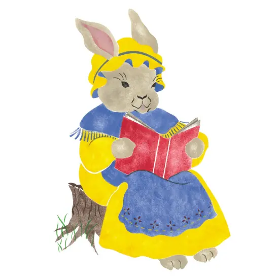 Mother Bunny Wall Stencil | 1899 by Designer Stencils | Animal & Nature Stencils | Reusable Art Craft Stencils for Painting on Walls, Canvas, Wood | Reusable Plastic Paint Stencil for Home Makeover | Easy to Use & Clean Art Stencil {1}