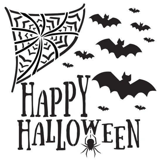 Happy Halloween Embossing 12 x 12 Stencil | FS109 by Designer Stencils | {1}