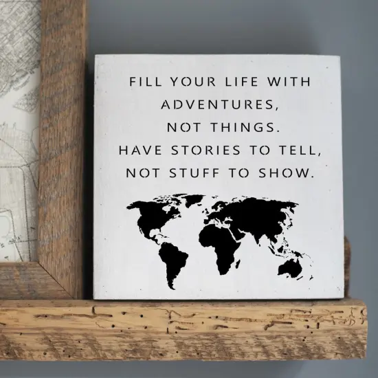 Adventure Quote and Map Embossing 12 x 12 Stencil | FS063 by Designer Stencils | Word & Phrase Stencils | Reusable Stencils for Painting on Wood, Wall, Tile, Canvas, Paper, Fabric, Furniture, Floor | Reusable Stencil for Home Makeover {4}