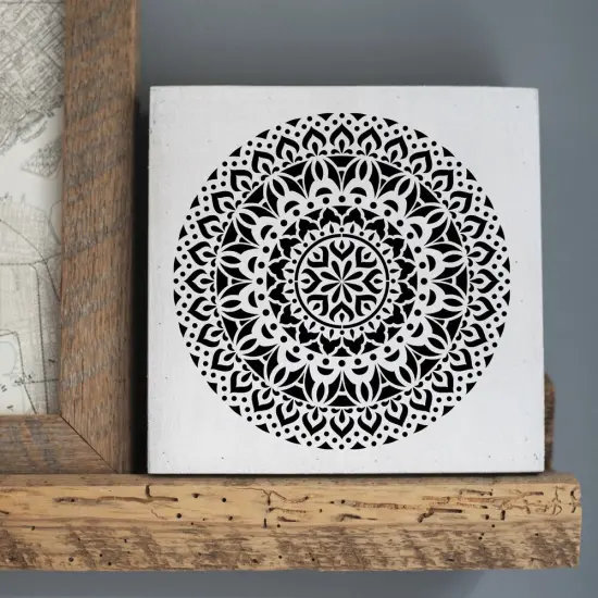 Shanti Mandala Embossing 12 x 12 Stencil | FS029 by Designer Stencils | Mandala & Medallion Stencils | Reusable Stencil for Painting on Wood, Wall, Tile, Canvas, Paper, Fabric, Furniture, Floor | Stencil for Home Makeover | Easy to Use & Clean {4}