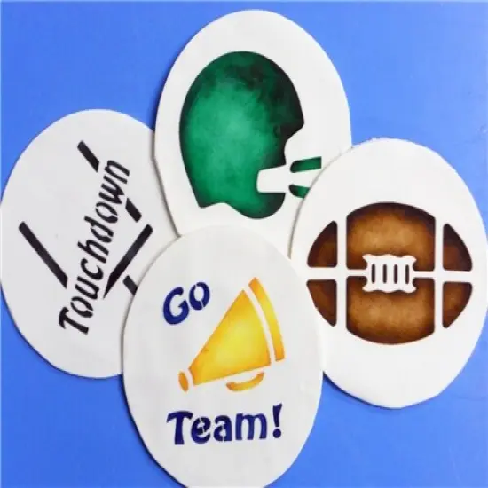 Large Football Cookie Stencils | C253 by Designer Stencils | Cookie Decorating Tools | Baking Stencils for Royal Icing, Airbrush, Dusting Powder | Reusable Plastic Food Grade Stencil for Cookies | Easy to Use & Clean Cookie Stencil {2}