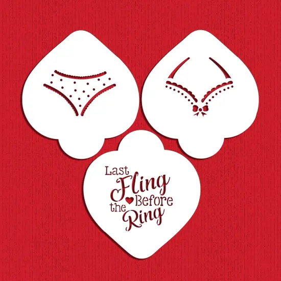 Bachelorette Cookie Stencil Set | C1042 by Designer Stencils | Cookie Decorating Tools | Baking Stencils for Royal Icing, Airbrush, Dusting Powder | Reusable Plastic Food Grade Stencil for Cookies | Easy to Use & Clean Cookie Stencil {1}