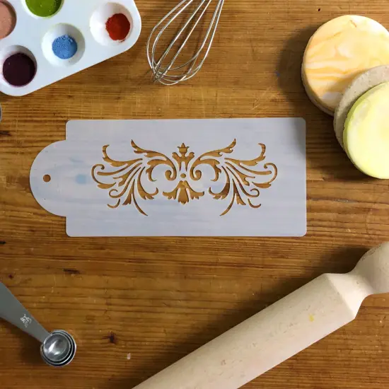 Single Elegant Damask Cake Stencil | C1045 by Designer Stencils | Cake Decorating Tools | {2}
