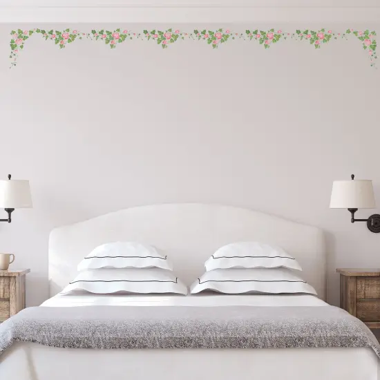 Small Rose Ivy Wall Stencil Border | 040A by Designer Stencils | Floral Stencils | Reusable Art Craft Stencils for Painting on Walls, Canvas, Wood | Reusable Plastic Paint Stencil for Home Makeover | Easy to Use & Clean Art Stencil {2}