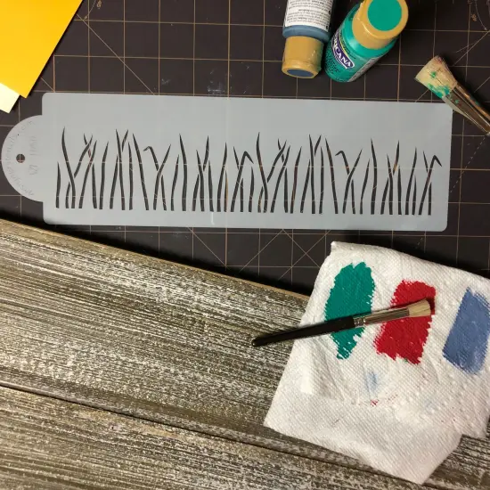 Blades of Grass Cake Stencil Side | C1050 by Designer Stencils | Cake Decorating Tools | Baking Stencils for Royal Icing, Airbrush, Dusting Powder | Reusable Plastic Food Grade Stencil for Cakes | Easy to Use & Clean Cake Stencil {3}