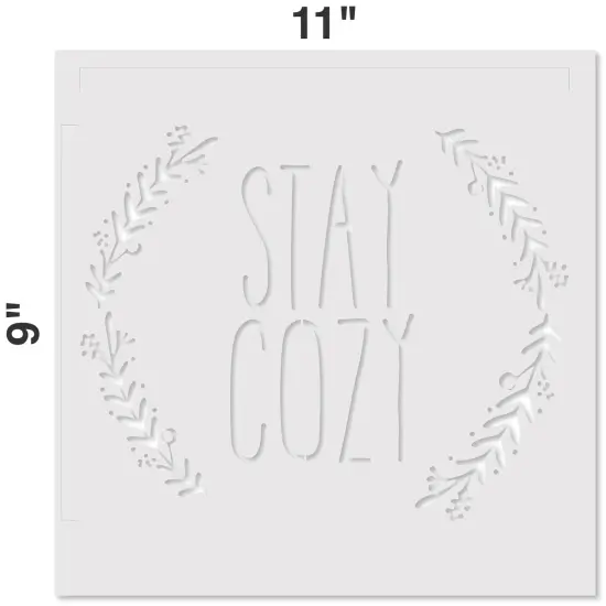 Stay Cozy Embossing 12 x 12 Stencil | FS058 by Designer Stencils | Word & Phrase Stencils | Reusable Stencils for Painting on Wood, Wall, Tile, Canvas, Paper, Fabric, Furniture, Floor | Reusable Stencil for Home Makeover | Easy to Use & Clean {2}