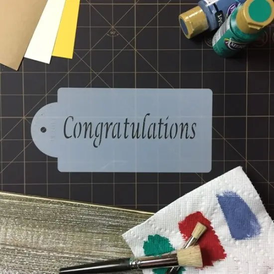 Congratulations Cake Stencil | C011 by Designer Stencils | Stencils for Royal Icing, Airbrush, Dusting Powder | {3}