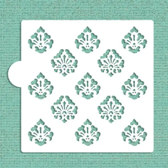 Mini Damask Allover Cookie & Craft Stencil | CM008 by Designer Stencils | Cookie Decorating Tools | Baking Stencils for Royal Icing, Airbrush, Dusting Powder | Craft Stencils for Canvas, Paper, Wood | Reusable Food Grade Stencil {4}
