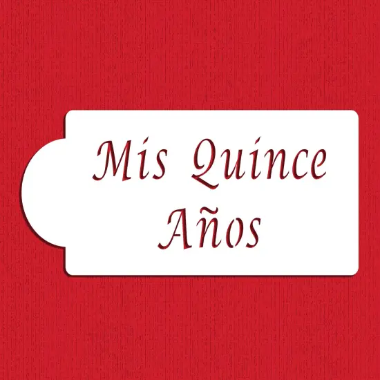 Mis Quince A&ntilde;os Stencil Cake Top | C078 by Designer Stencils | Cake Decorating Tools | Baking Stencils for Royal Icing, Airbrush, Dusting Powder | Reusable Plastic Food Grade Stencil for Cakes | Easy to Use & Clean Cake Stencil {1}