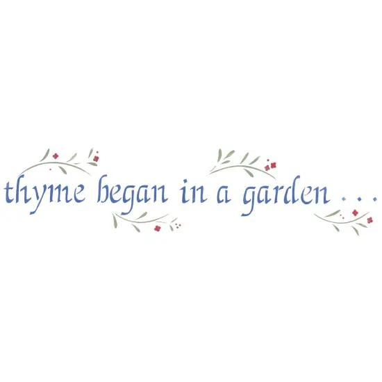 Thyme Began Wall Stencil | 2360 by Designer Stencils | Word & Phrase Stencils | {1}