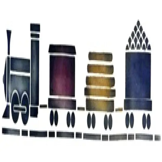 Train with Track Cake Stencil | C061 by Designer Stencils | Cake Decorating Tools | Baking Stencils for Royal Icing, Airbrush, Dusting Powder | Reusable Plastic Food Grade Stencil for Cakes | Easy to Use & Clean Cake Stencil {2}