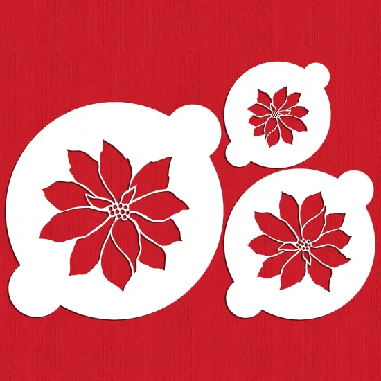 Poinsettia Cake Stencil | C091 by Designer Stencils | Cake Decorating Tools | Baking Stencils for Royal Icing, Airbrush, Dusting Powder | Reusable Plastic Food Grade Stencil for Cakes | Easy to Use & Clean Cake Stencil {2}