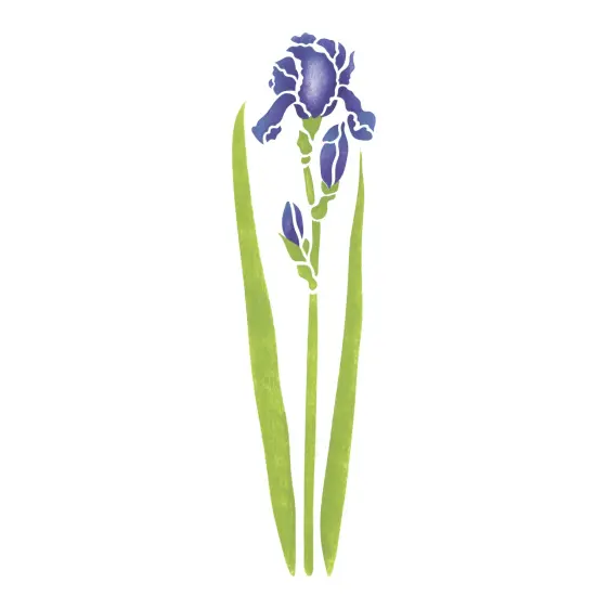 Standing Iris Wall Stencil | 1391 by Designer Stencils | Reusable Art Craft Stencils for Painting | {1}