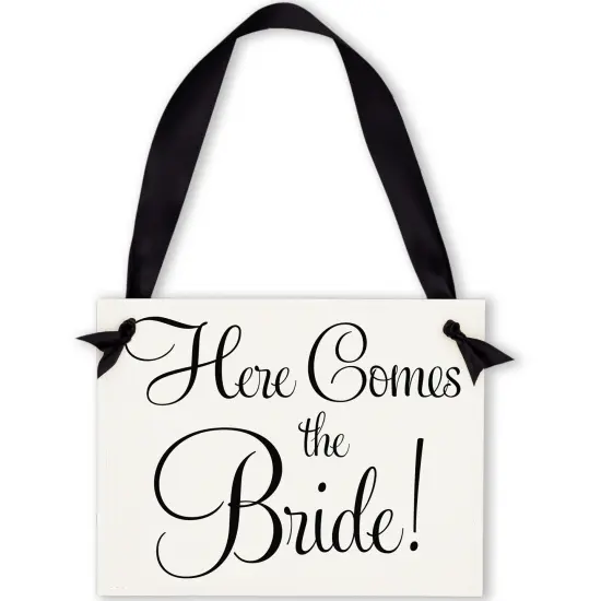 Ring Bearer Sign - "Here Comes the Bride" - Black & White | Ritzy Rose {1}