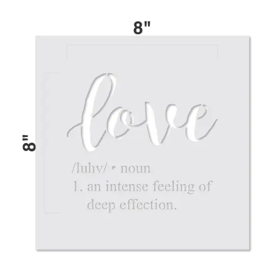 Love Definition Embossing 12 x 12 Stencil | FS102 by Designer Stencils | Word & Phrase Stencils | Reusable Stencils for Painting on Wood, Wall, Tile, Canvas, Paper, Fabric, Furniture, Floor | Reusable Stencil for Home Makeover | Easy to Use & Clean {2}