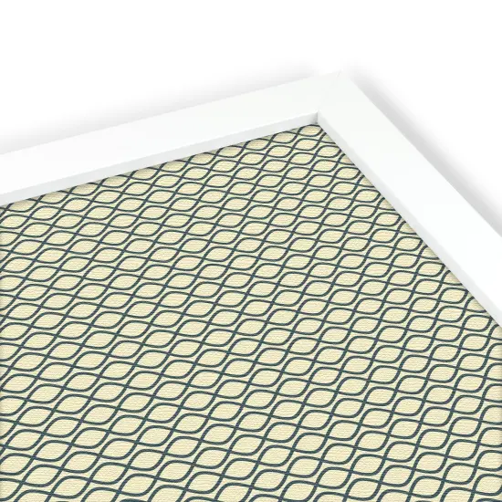 PinPix Custom Bulletin Board Yellow And Blue Waves Poster Board Has a Fabric Style Canvas Finish, Framed in Satin White Frame, by ArtToFrames (PinPix-321) {4}