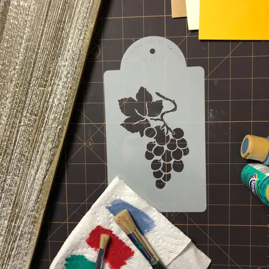 Single Grape Cake Stencil | C070 by Designer Stencils | Cake Decorating Tools | Baking Stencils for Royal Icing, Airbrush, Dusting Powder | Reusable Plastic Food Grade Stencil for Cakes | Easy to Use & Clean Cake Stencil {4}