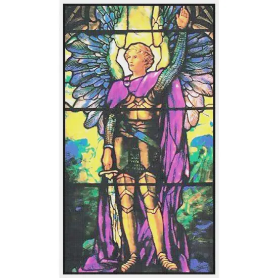 Arch Angel Michael Louis Comfort Tiffany Religious Counted Cross Stitch Pattern {2}